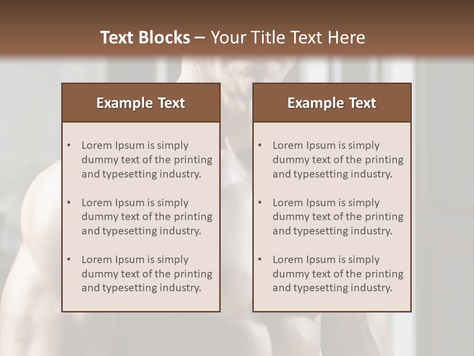 Strength Male Beauty Bicep PowerPoint Template