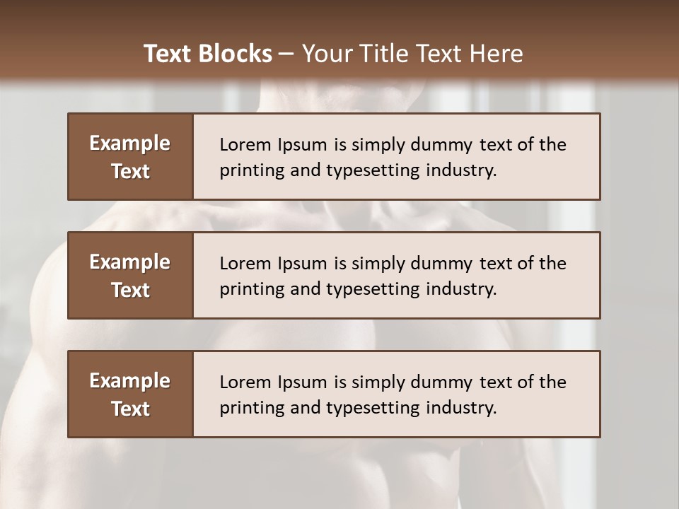 Strength Male Beauty Bicep PowerPoint Template