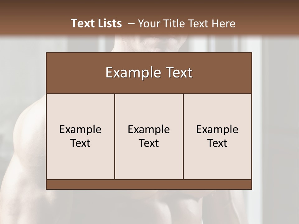 Strength Male Beauty Bicep PowerPoint Template