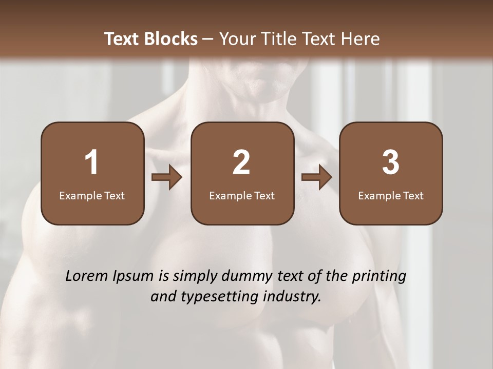 Strength Male Beauty Bicep PowerPoint Template