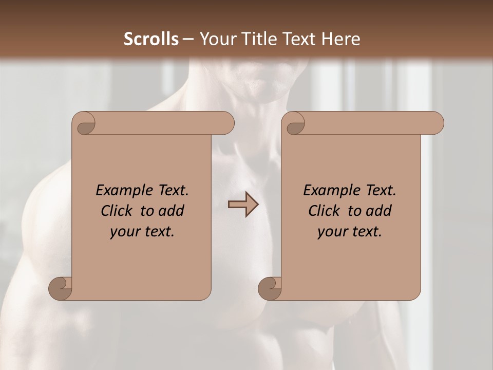 Strength Male Beauty Bicep PowerPoint Template
