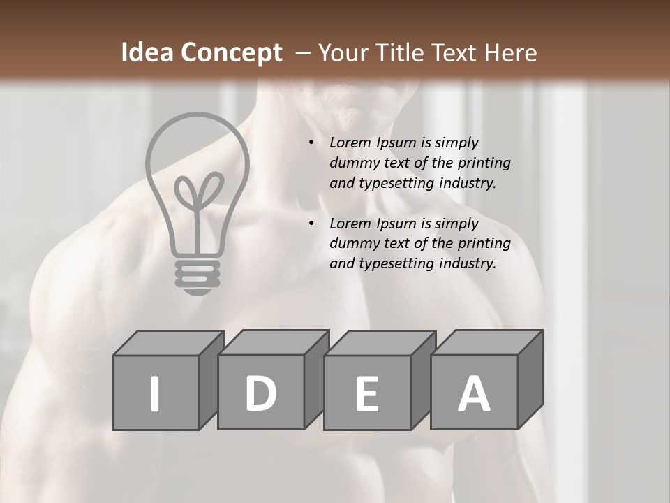 Strength Male Beauty Bicep PowerPoint Template