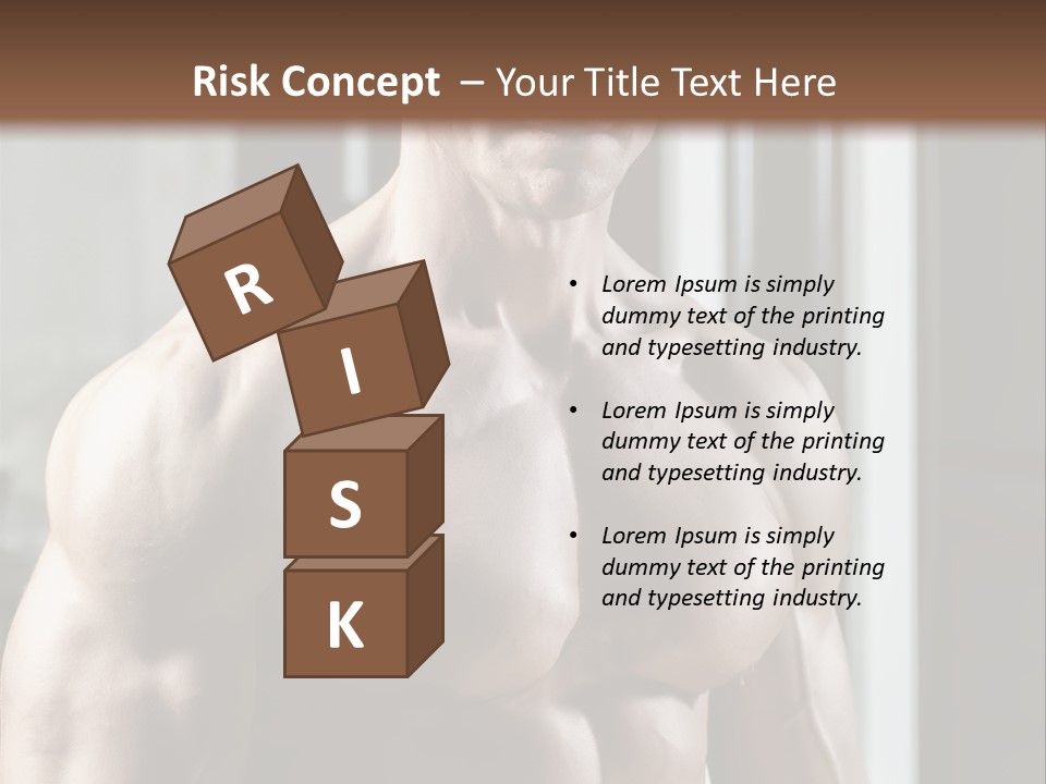 Strength Male Beauty Bicep PowerPoint Template