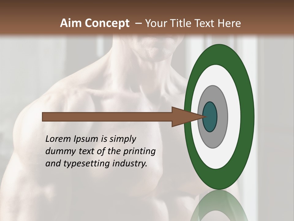 Strength Male Beauty Bicep PowerPoint Template