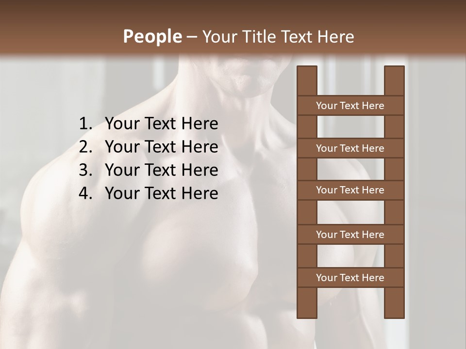 Strength Male Beauty Bicep PowerPoint Template