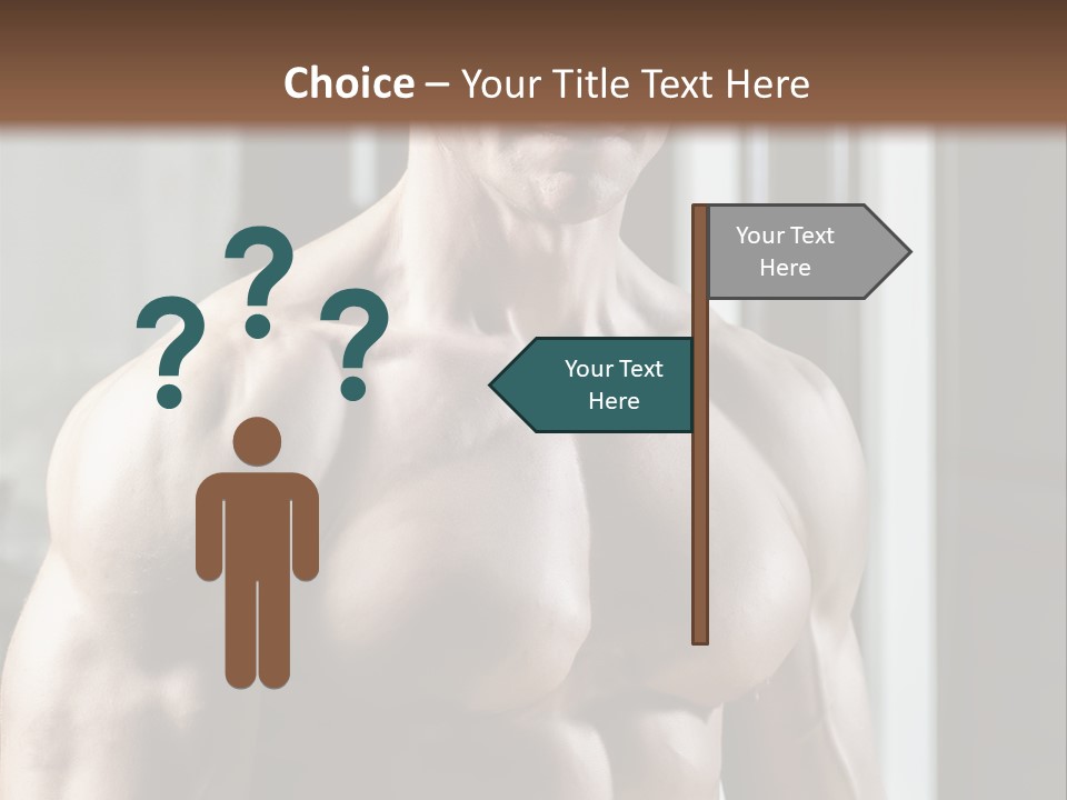 Strength Male Beauty Bicep PowerPoint Template