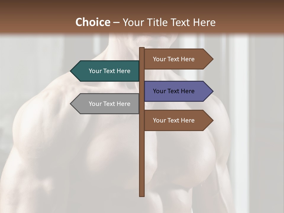 Strength Male Beauty Bicep PowerPoint Template