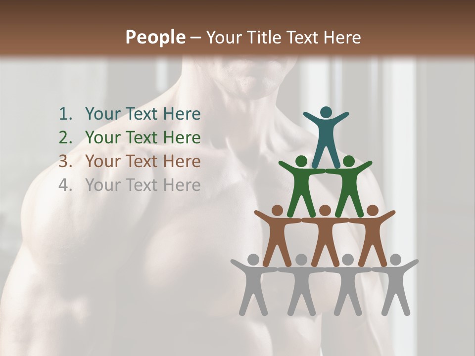 Strength Male Beauty Bicep PowerPoint Template