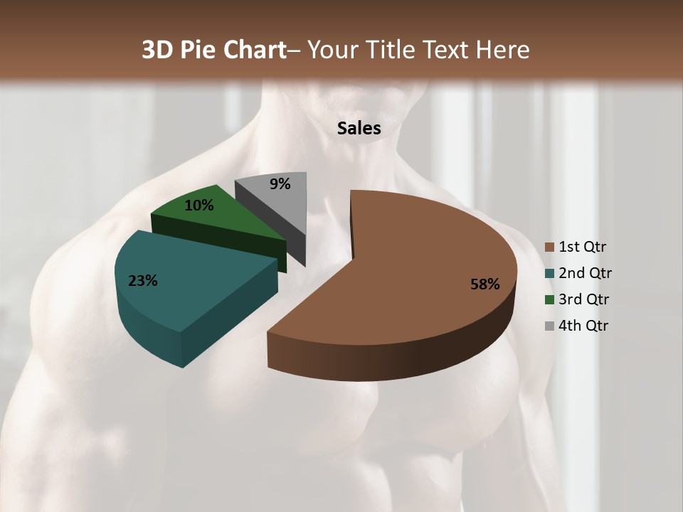 Strength Male Beauty Bicep PowerPoint Template