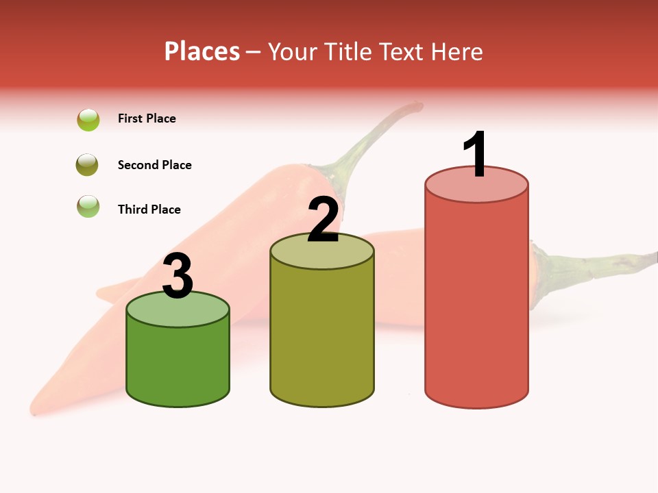 Two Orange Hot Peppers On A White Background PowerPoint Template