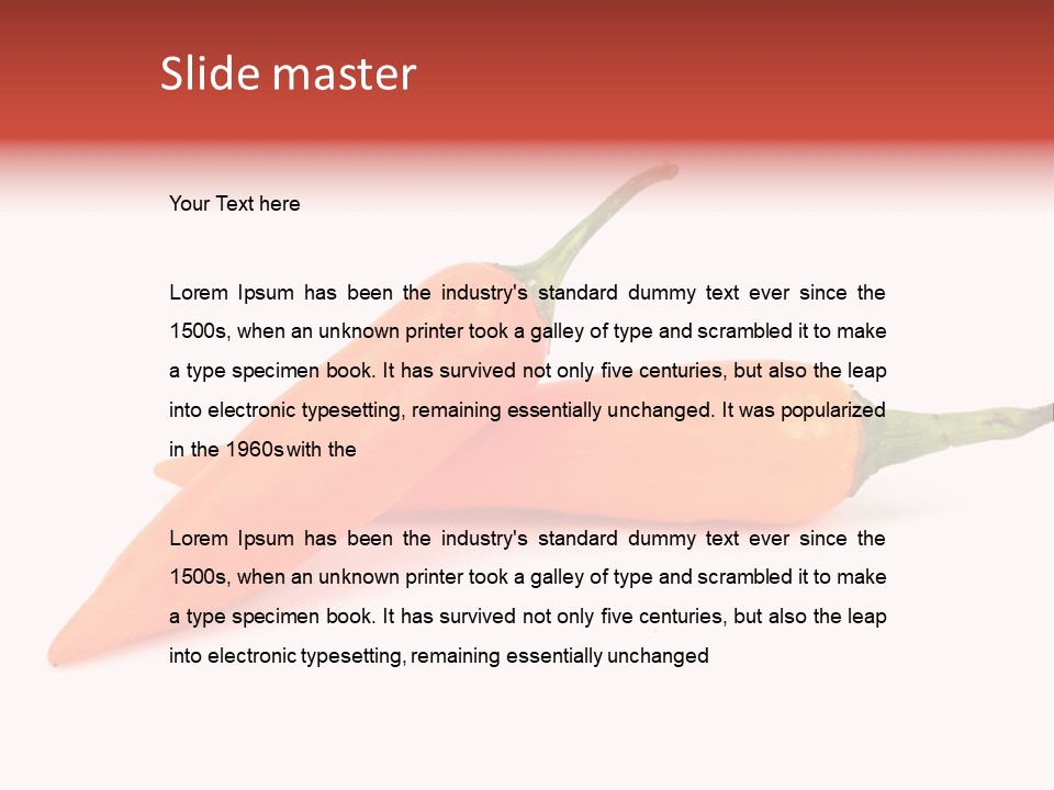 Two Orange Hot Peppers On A White Background PowerPoint Template