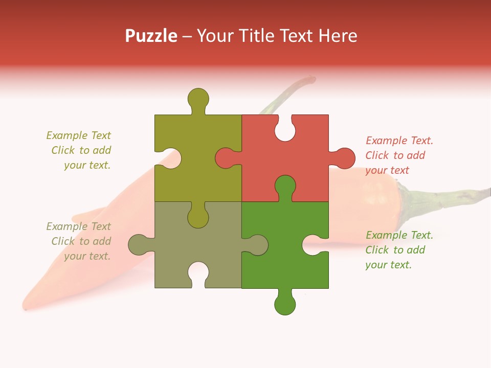 Two Orange Hot Peppers On A White Background PowerPoint Template