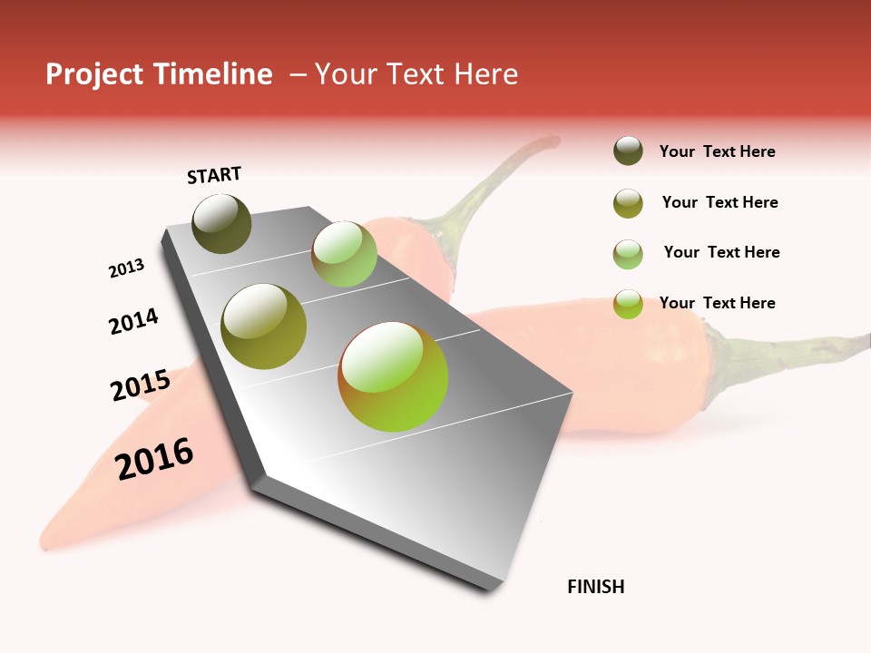 Two Orange Hot Peppers On A White Background PowerPoint Template