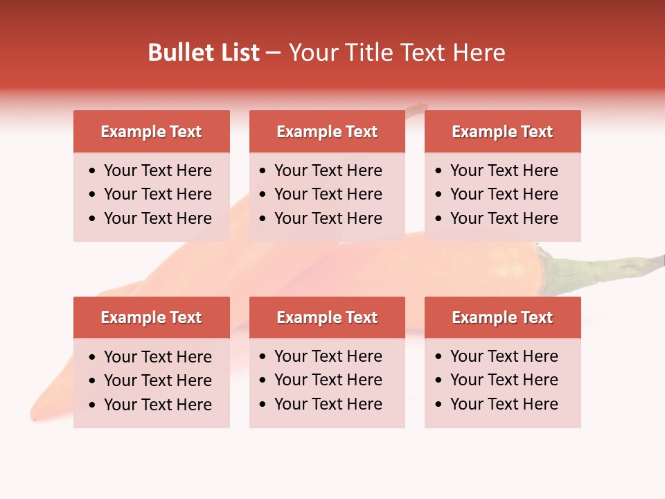 Two Orange Hot Peppers On A White Background PowerPoint Template