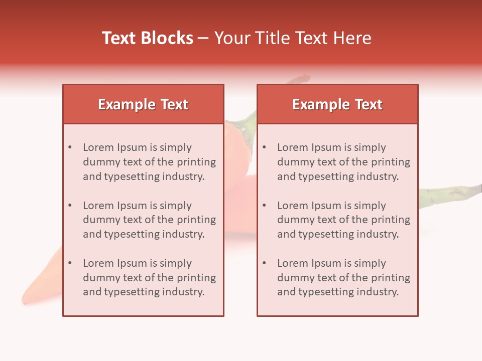 Two Orange Hot Peppers On A White Background PowerPoint Template