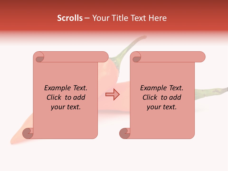 Two Orange Hot Peppers On A White Background PowerPoint Template
