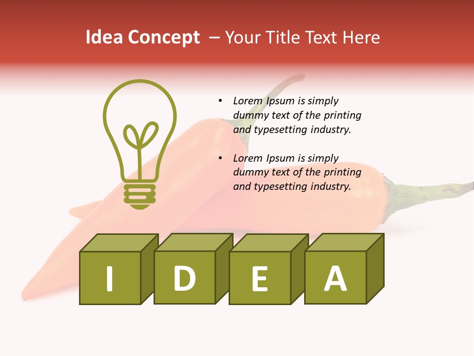 Two Orange Hot Peppers On A White Background PowerPoint Template