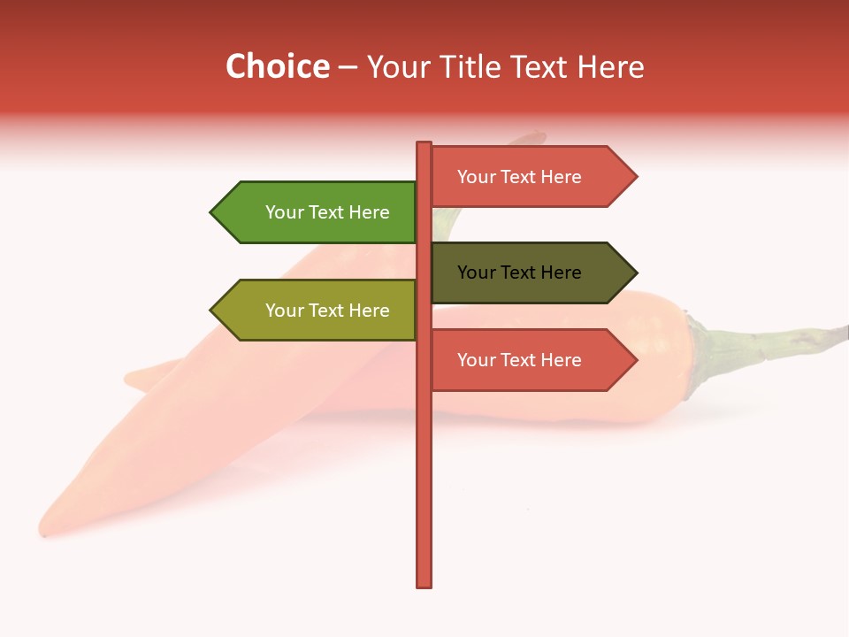 Two Orange Hot Peppers On A White Background PowerPoint Template
