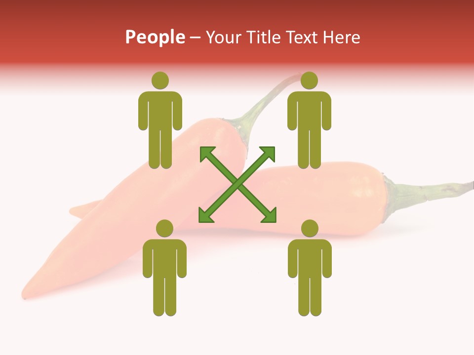 Two Orange Hot Peppers On A White Background PowerPoint Template