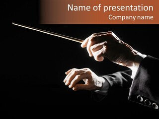 Conductor Hands Orchestra Conductor Director PowerPoint Template