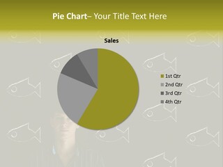 A Man Standing In Front Of A Blackboard With Fish Drawn On It PowerPoint Template