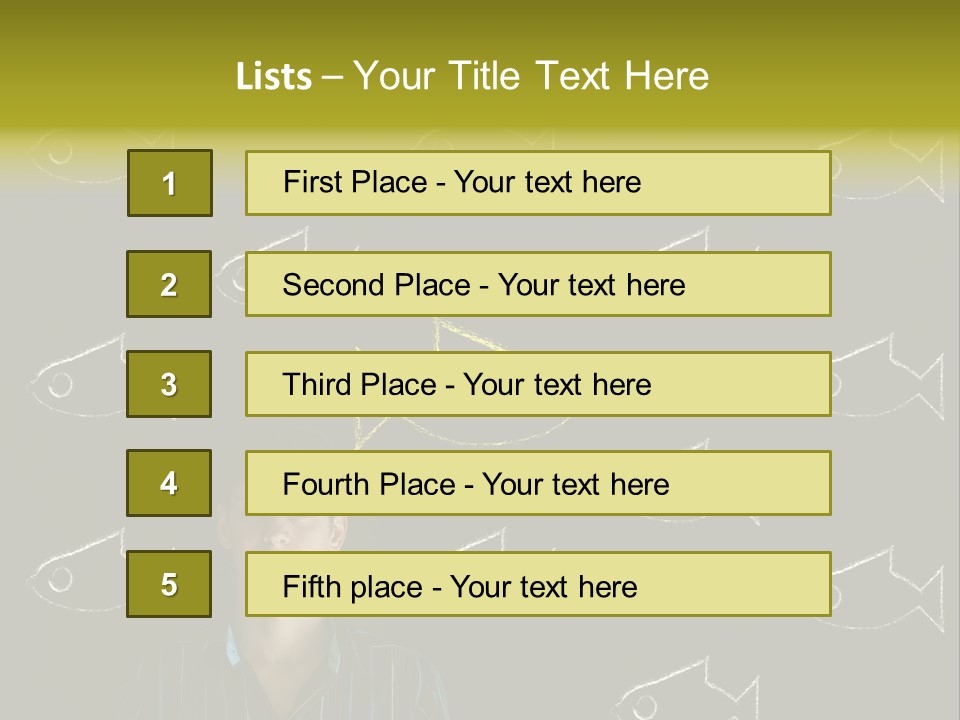 A Man Standing In Front Of A Blackboard With Fish Drawn On It PowerPoint Template