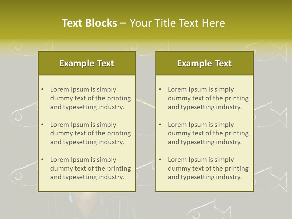 A Man Standing In Front Of A Blackboard With Fish Drawn On It PowerPoint Template
