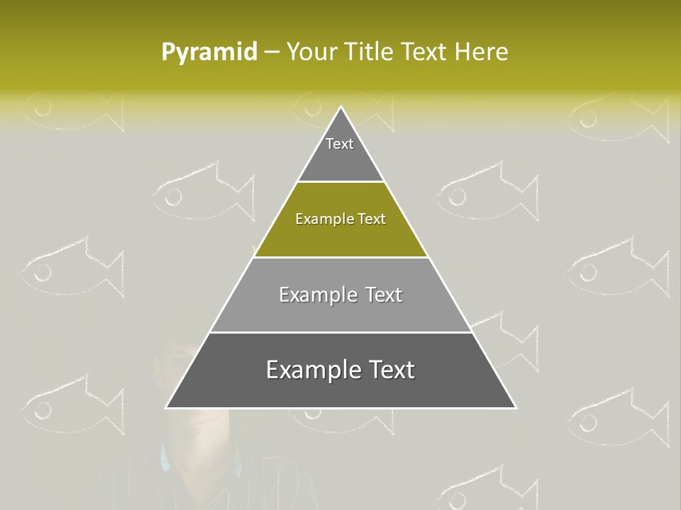 A Man Standing In Front Of A Blackboard With Fish Drawn On It PowerPoint Template