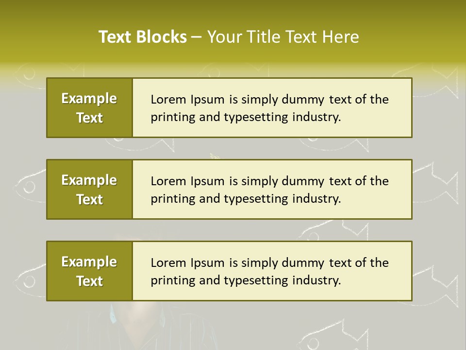 A Man Standing In Front Of A Blackboard With Fish Drawn On It PowerPoint Template