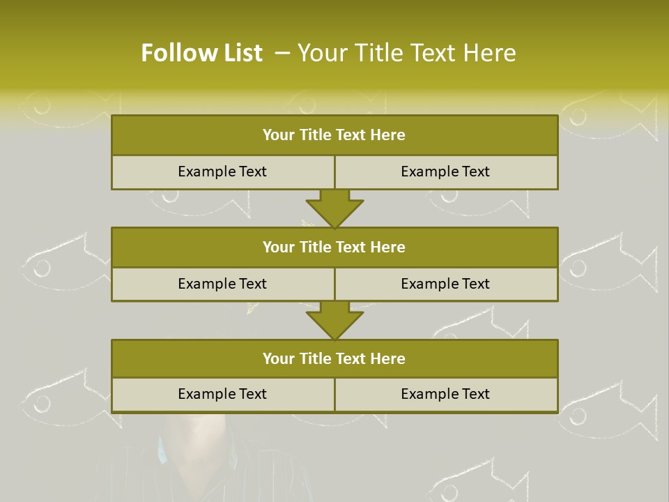 A Man Standing In Front Of A Blackboard With Fish Drawn On It PowerPoint Template