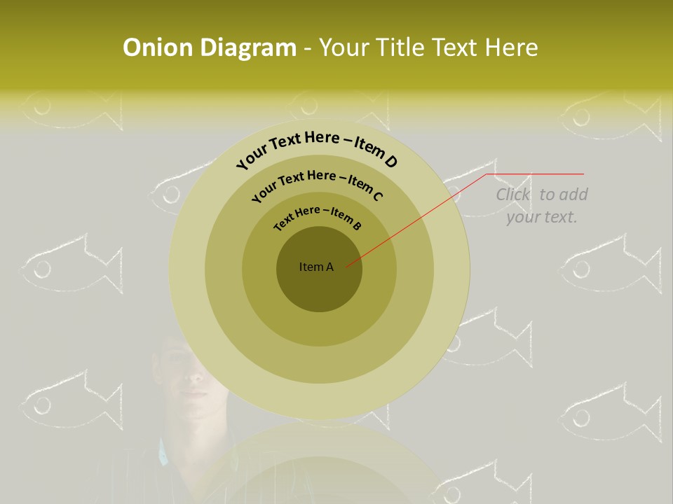 A Man Standing In Front Of A Blackboard With Fish Drawn On It PowerPoint Template
