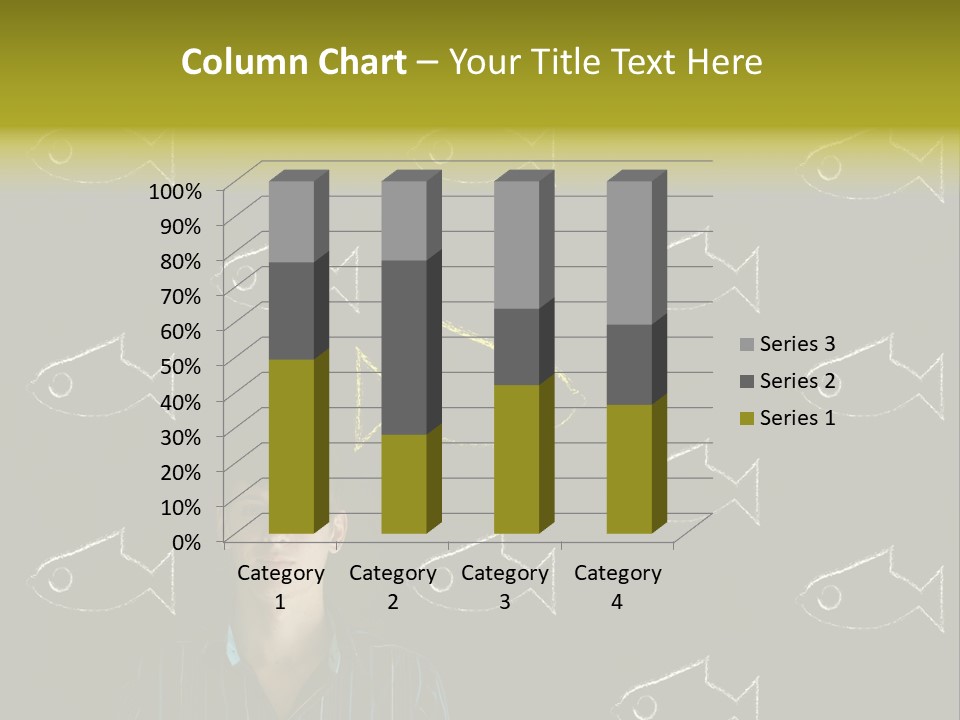 A Man Standing In Front Of A Blackboard With Fish Drawn On It PowerPoint Template