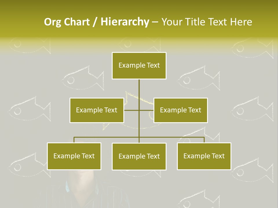 A Man Standing In Front Of A Blackboard With Fish Drawn On It PowerPoint Template