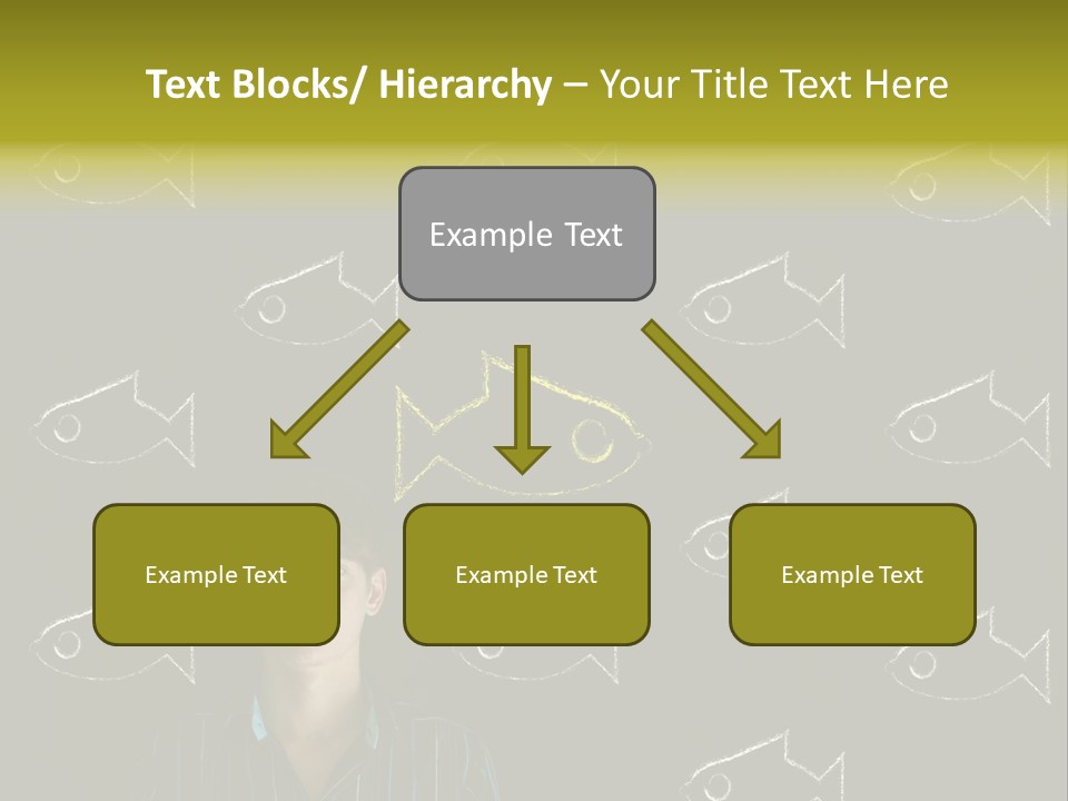A Man Standing In Front Of A Blackboard With Fish Drawn On It PowerPoint Template