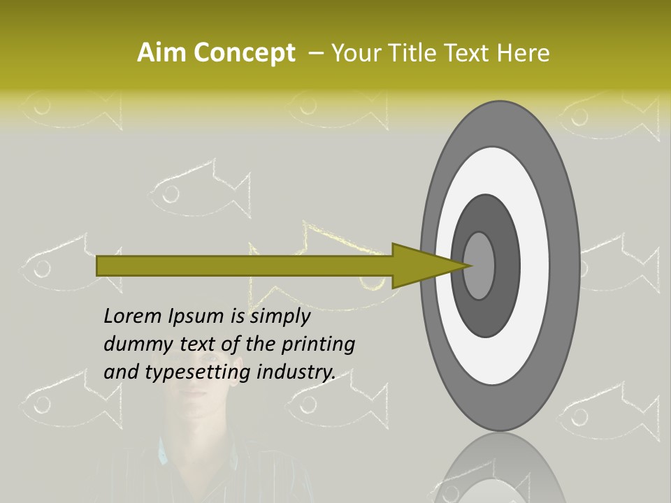 A Man Standing In Front Of A Blackboard With Fish Drawn On It PowerPoint Template