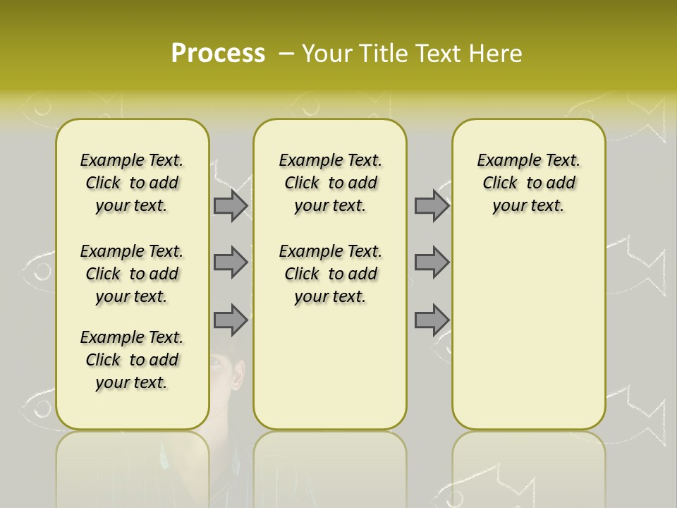 A Man Standing In Front Of A Blackboard With Fish Drawn On It PowerPoint Template