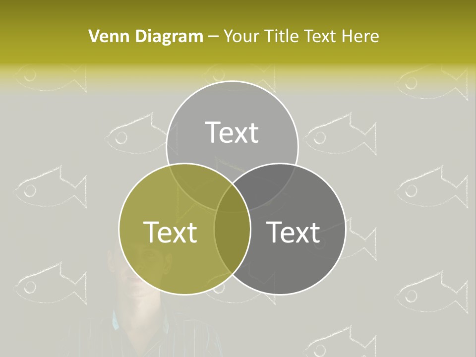 A Man Standing In Front Of A Blackboard With Fish Drawn On It PowerPoint Template