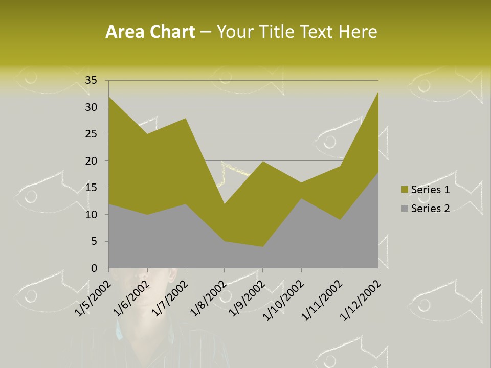 A Man Standing In Front Of A Blackboard With Fish Drawn On It PowerPoint Template