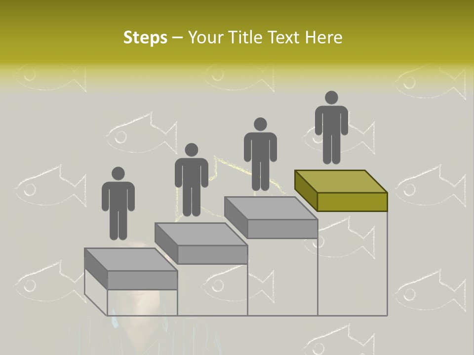 A Man Standing In Front Of A Blackboard With Fish Drawn On It PowerPoint Template