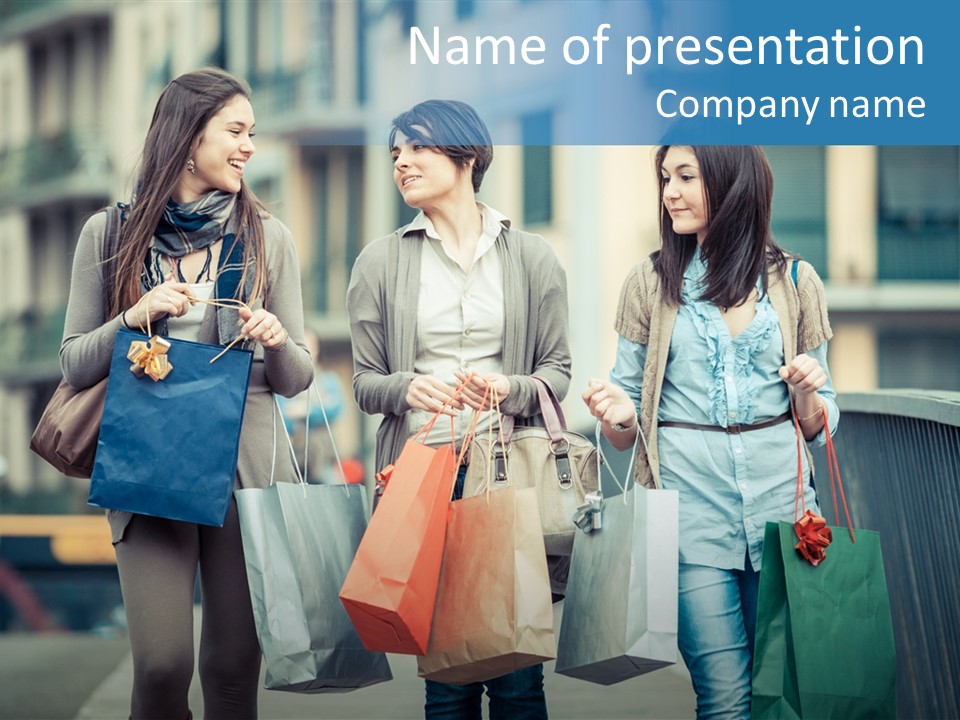 Caucasian Lady Joy PowerPoint Template