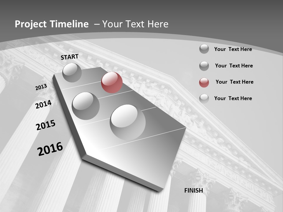 Day Column Government Building PowerPoint Template