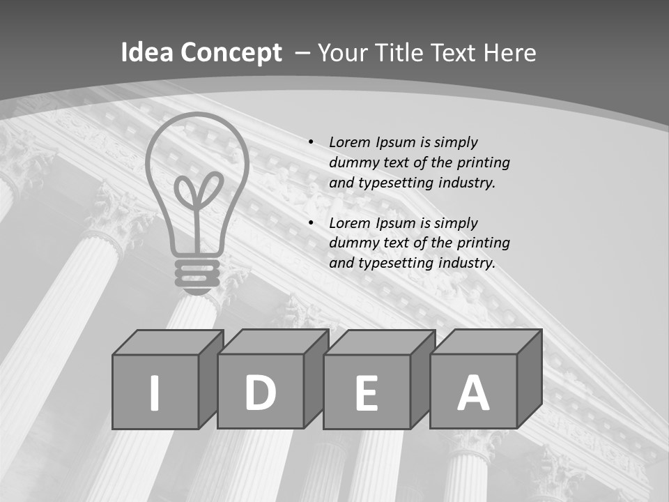 Day Column Government Building PowerPoint Template
