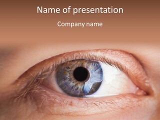 A Close Up Of A Person's Eye With A Brown Background PowerPoint Template
