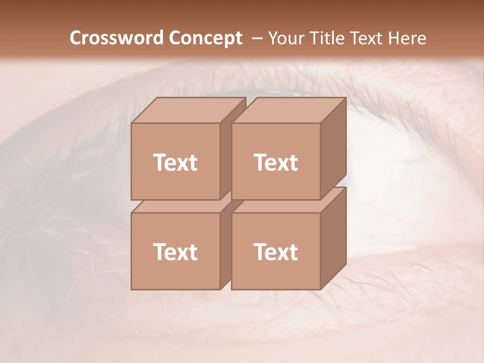 A Close Up Of A Person's Eye With A Brown Background PowerPoint Template