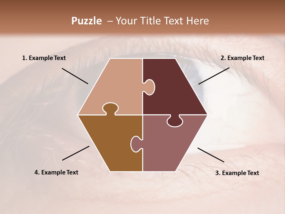 A Close Up Of A Person's Eye With A Brown Background PowerPoint Template