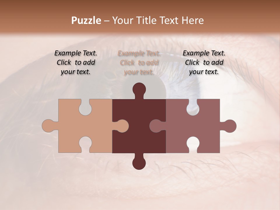 A Close Up Of A Person's Eye With A Brown Background PowerPoint Template