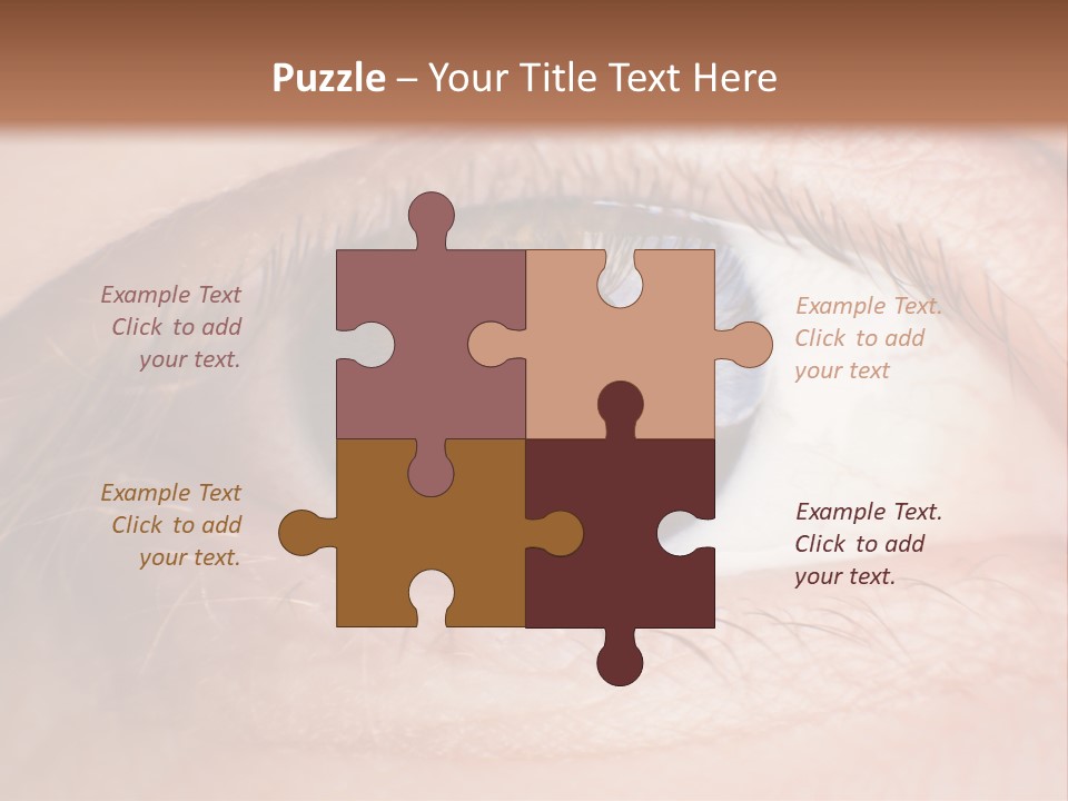 A Close Up Of A Person's Eye With A Brown Background PowerPoint Template