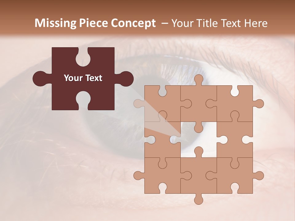 A Close Up Of A Person's Eye With A Brown Background PowerPoint Template