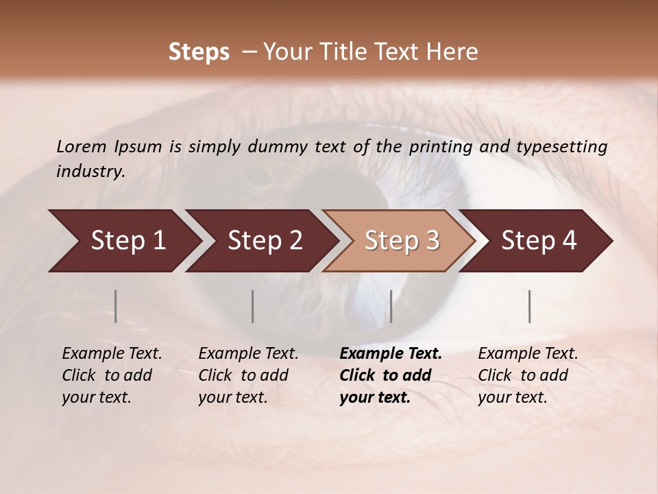 A Close Up Of A Person's Eye With A Brown Background PowerPoint Template