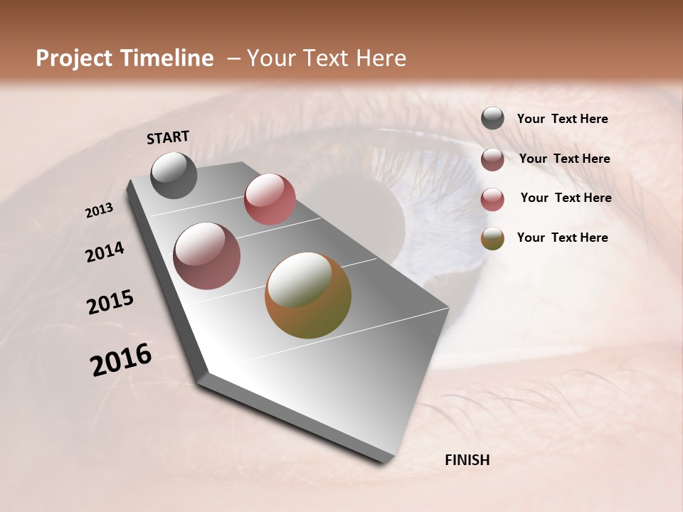 A Close Up Of A Person's Eye With A Brown Background PowerPoint Template